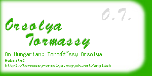 orsolya tormassy business card